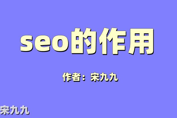 宋九九：互联网推广怎么做？SEO优化有什么作用？ 第1张