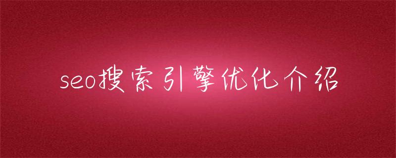 搜索引擎优化seo_seo搜索引擎优化介绍