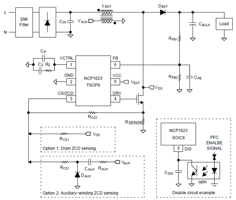 ep-fe/zn5/cms NCP1623A PFC 控制器 _使用NCP1623A设计紧凑高效的PFC级的关键步骤